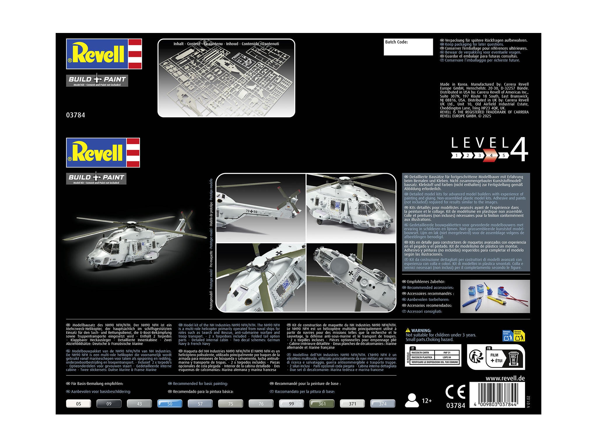 REVELL 03784 MAQUETTE NH90 NFH NAVY 1/72