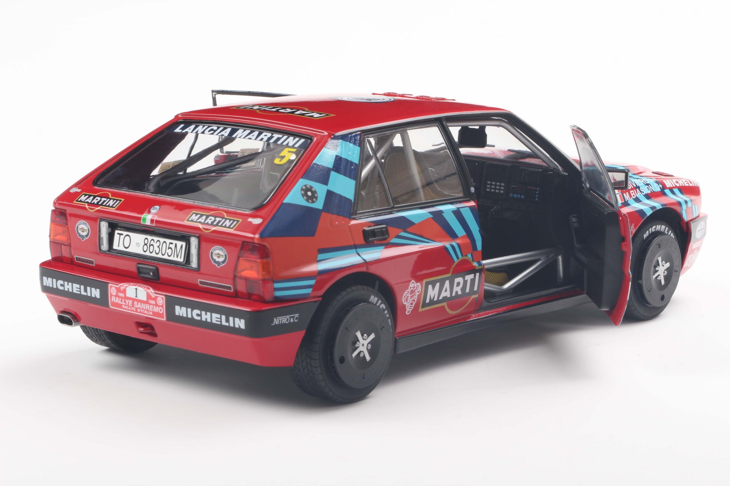 SOLIDO 1807808 MINIATURE LANCIA DELTA HF INTEGRALE RED N1 M.BIASION /
T.SIVIERO RALLY SAN 1/18