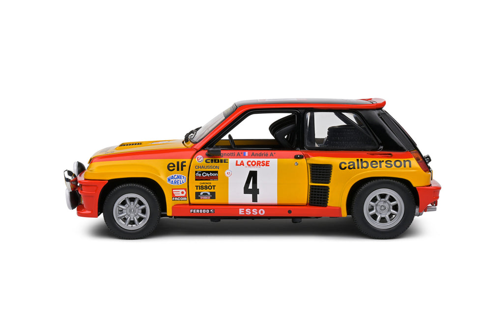 SOLIDO 1801314 MINIATURE RENAULT 5 TURBO YELLOW N4 RAGNOTTI/ANDRIE
TOUR DE CORSE 1980 1/18
