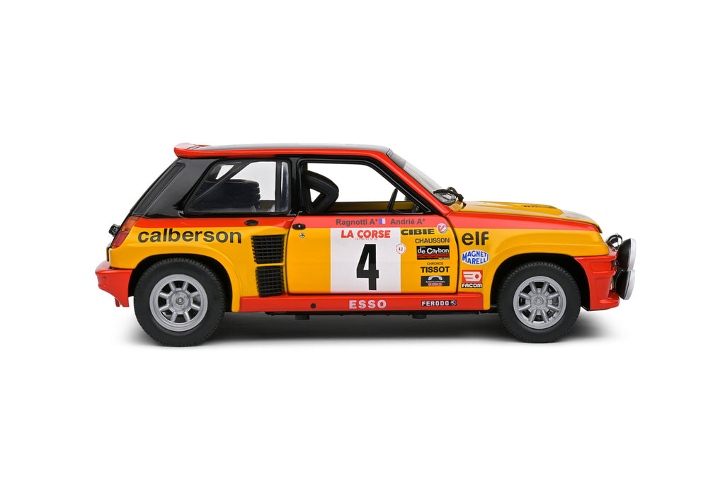 SOLIDO 1801314 MINIATURE RENAULT 5 TURBO YELLOW N4 RAGNOTTI/ANDRIE
TOUR DE CORSE 1980 1/18