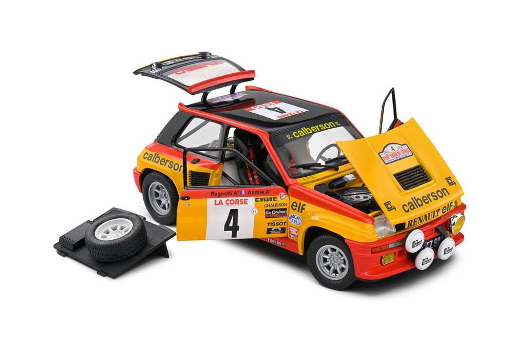 SOLIDO 1801314 MINIATURE RENAULT 5 TURBO YELLOW N4 RAGNOTTI/ANDRIE
TOUR DE CORSE 1980 1/18