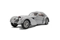 SOLIDO 1802106 MINIATURE BUGATTI ATLANTIC TYPE 57 SC MAT SILVER 1937 1/18