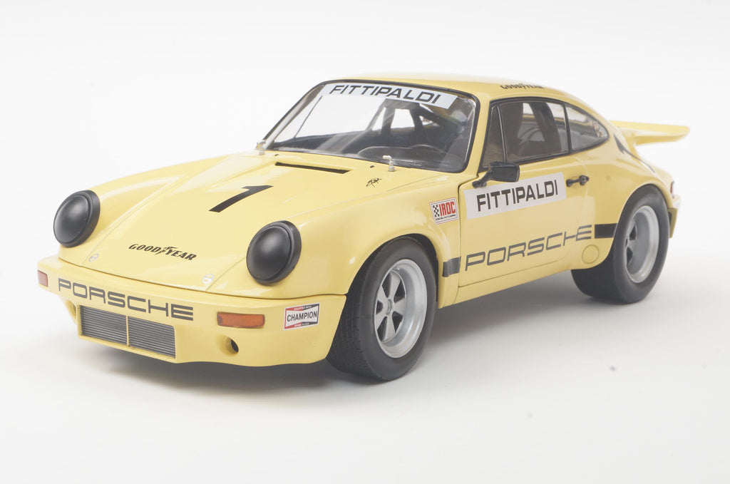 SOLIDO 1810703 MINIATURE PORSCHE 911 IROC YELLOW N1 FITTIPALDI 1974 1/18