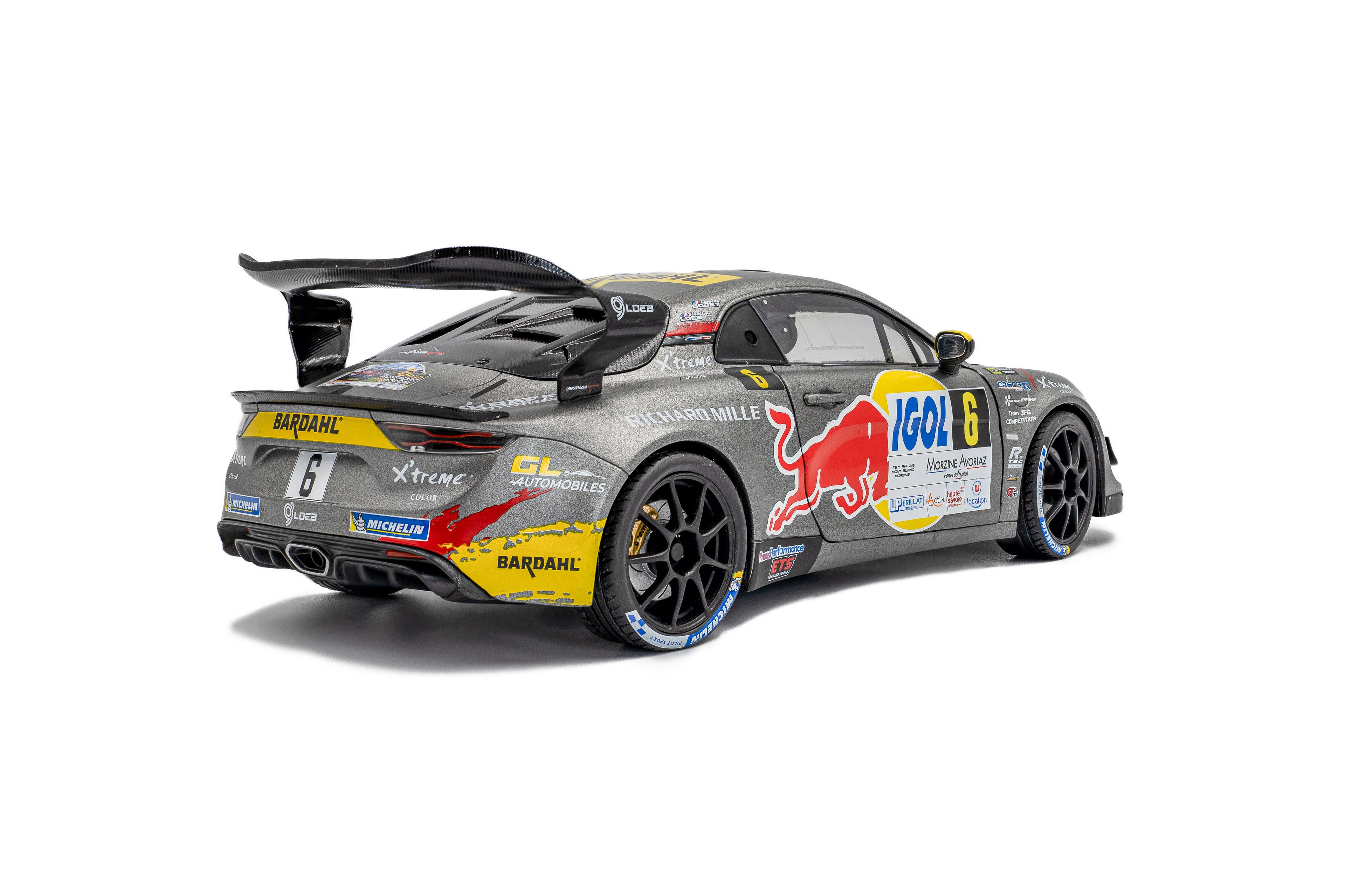 SOLIDO 1801630 MINIATURE ALPINE A110 RGT+ GREY N6 S.LOEB / L.GODEY
RALLYE DU MONT BLANC 2 1/18