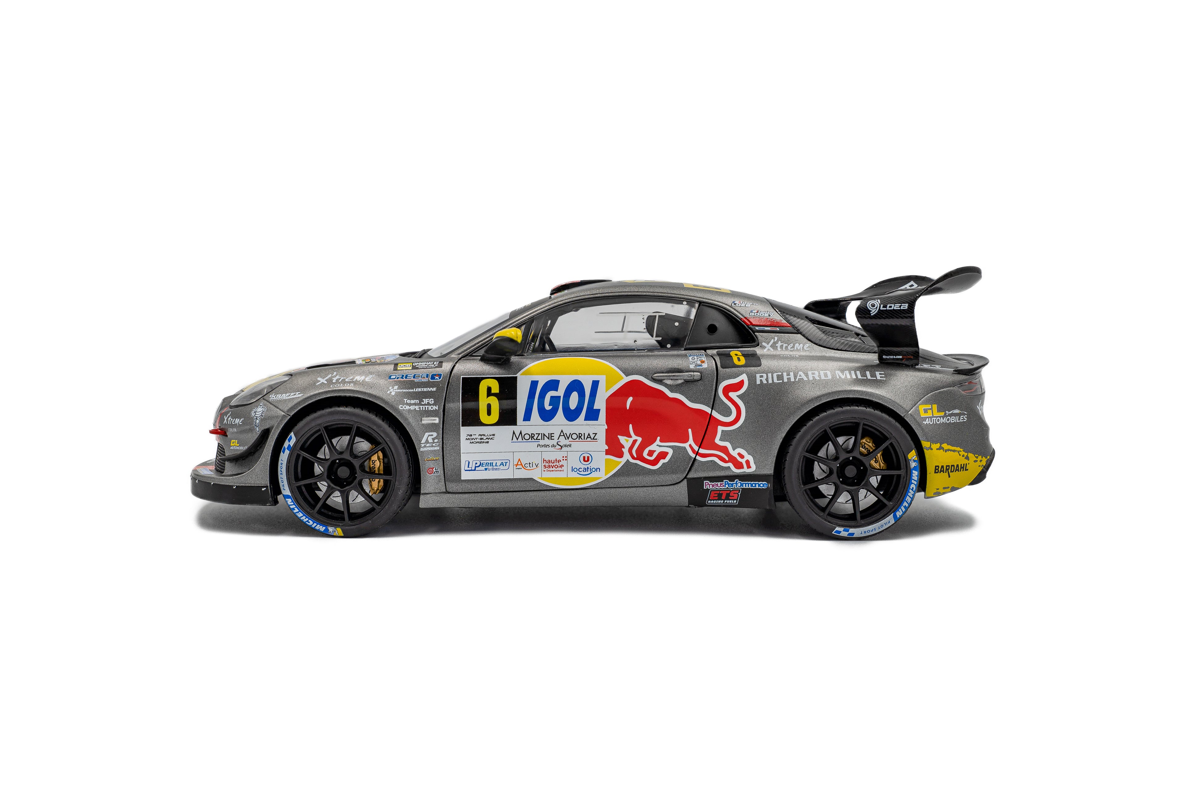 SOLIDO 1801630 MINIATURE ALPINE A110 RGT+ GREY N6 S.LOEB / L.GODEY
RALLYE DU MONT BLANC 2 1/18