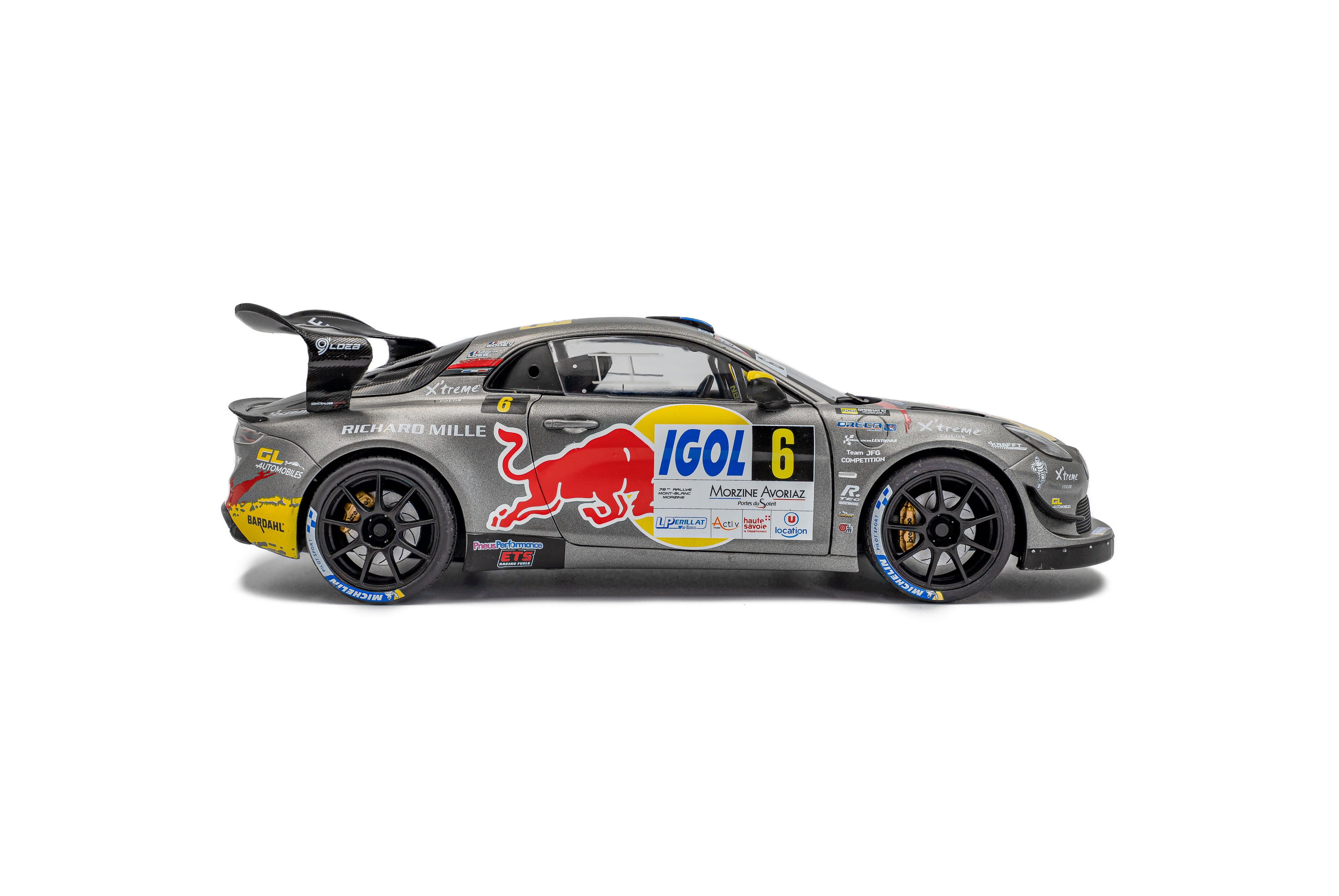 SOLIDO 1801630 MINIATURE ALPINE A110 RGT+ GREY N6 S.LOEB / L.GODEY
RALLYE DU MONT BLANC 2 1/18