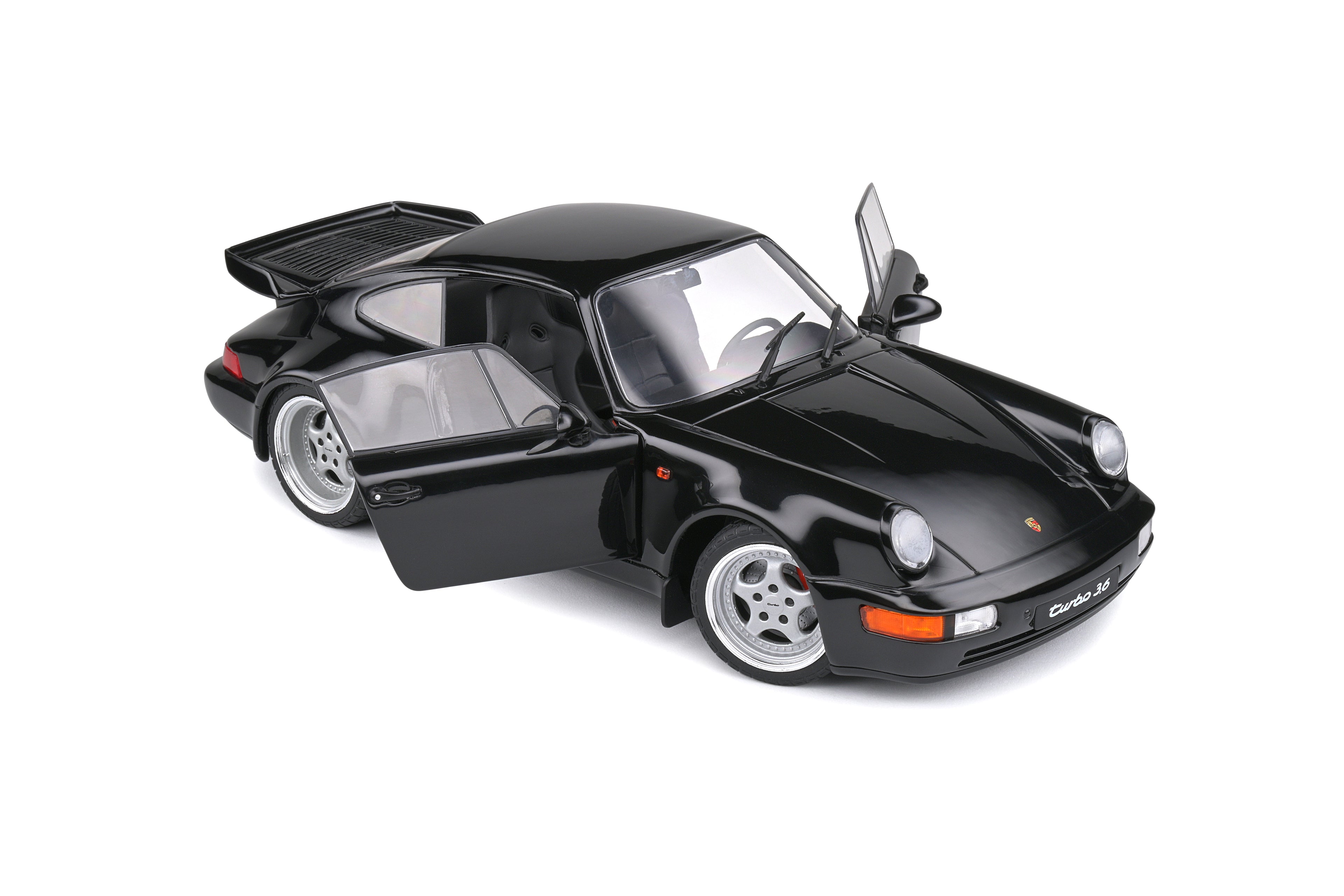 SOLIDO 1803404 MINIATURE PORSCHE 911 (964) TURBO BLACK 1993 1/18