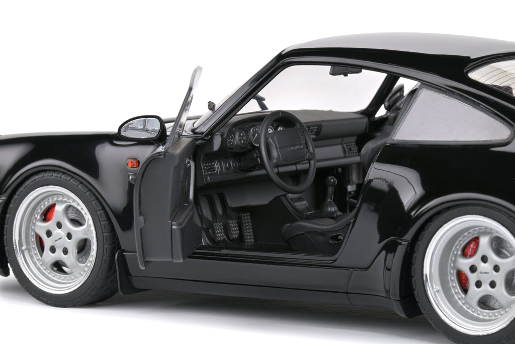 SOLIDO 1803404 MINIATURE PORSCHE 911 (964) TURBO BLACK 1993 1/18