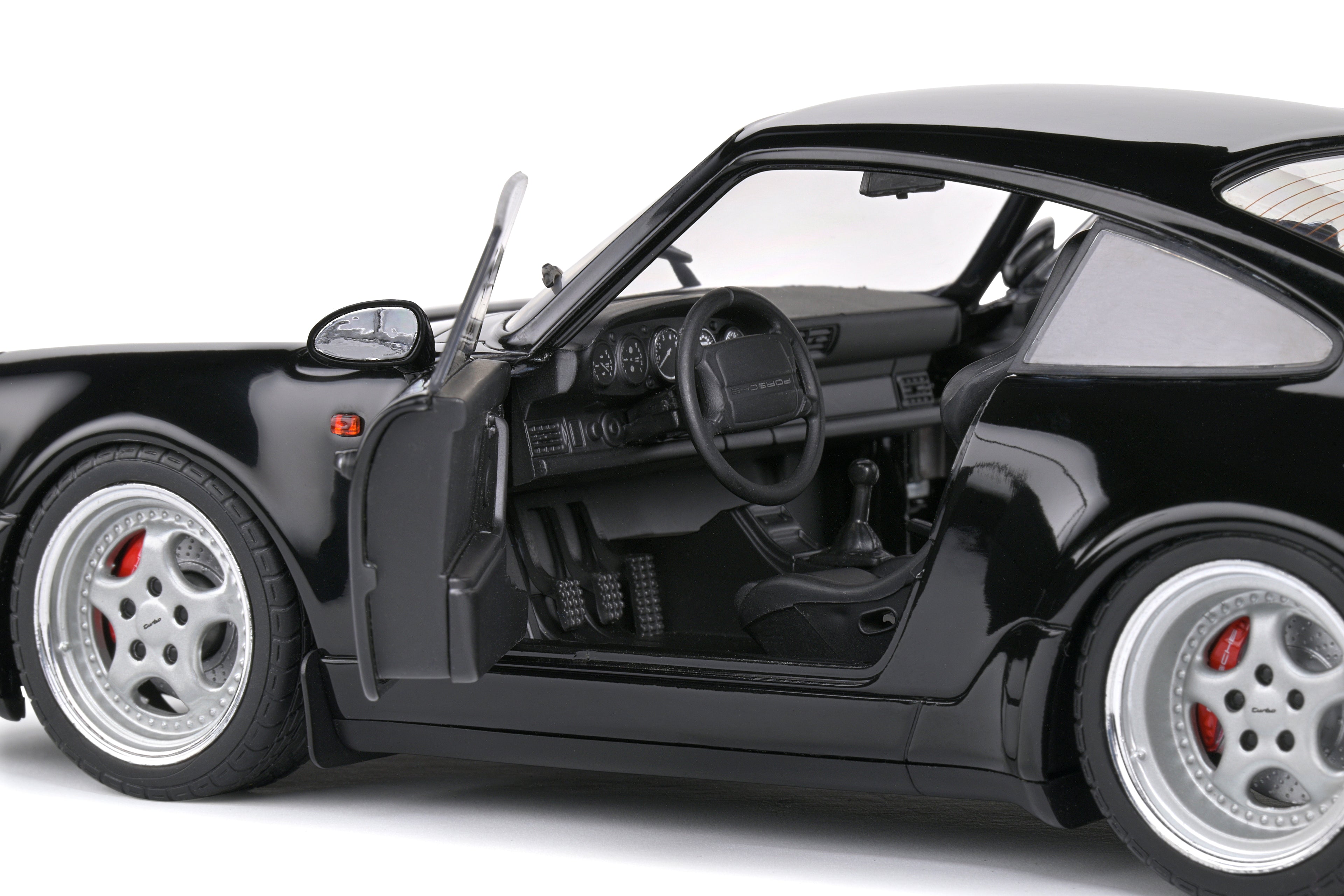 SOLIDO 1803404 MINIATURE PORSCHE 911 (964) TURBO BLACK 1993 1/18