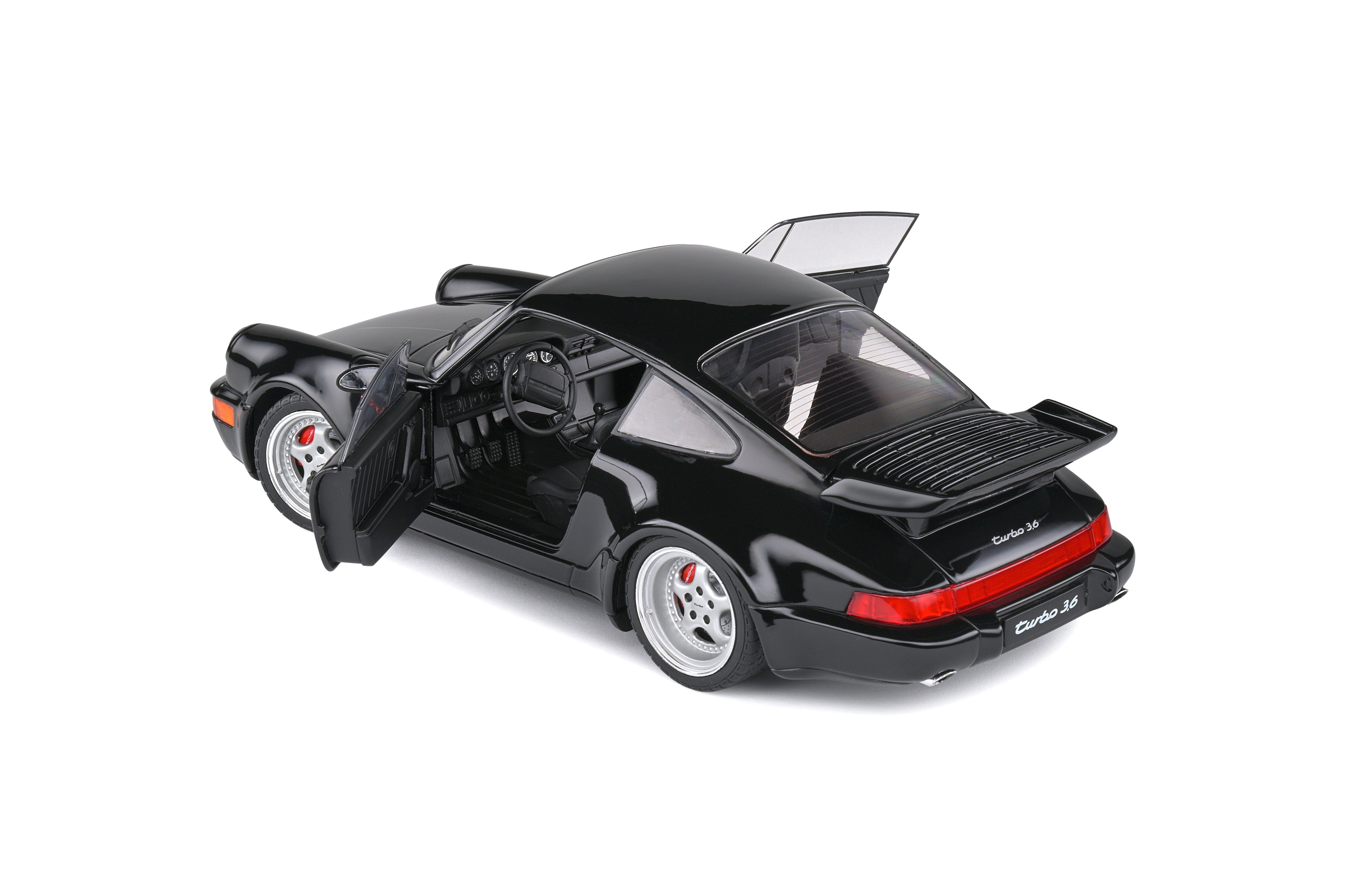 SOLIDO 1803404 MINIATURE PORSCHE 911 (964) TURBO BLACK 1993 1/18