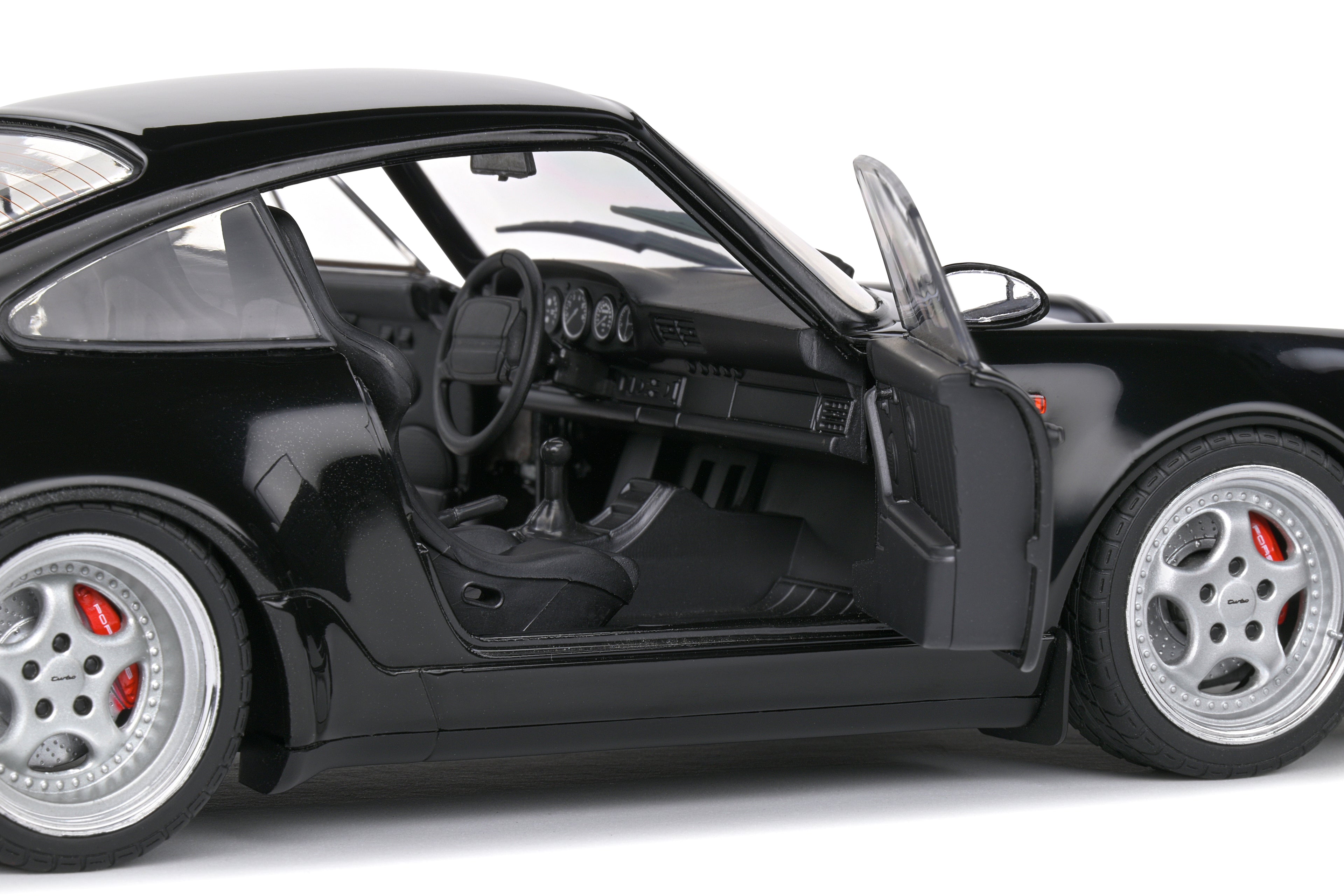 SOLIDO 1803404 MINIATURE PORSCHE 911 (964) TURBO BLACK 1993 1/18