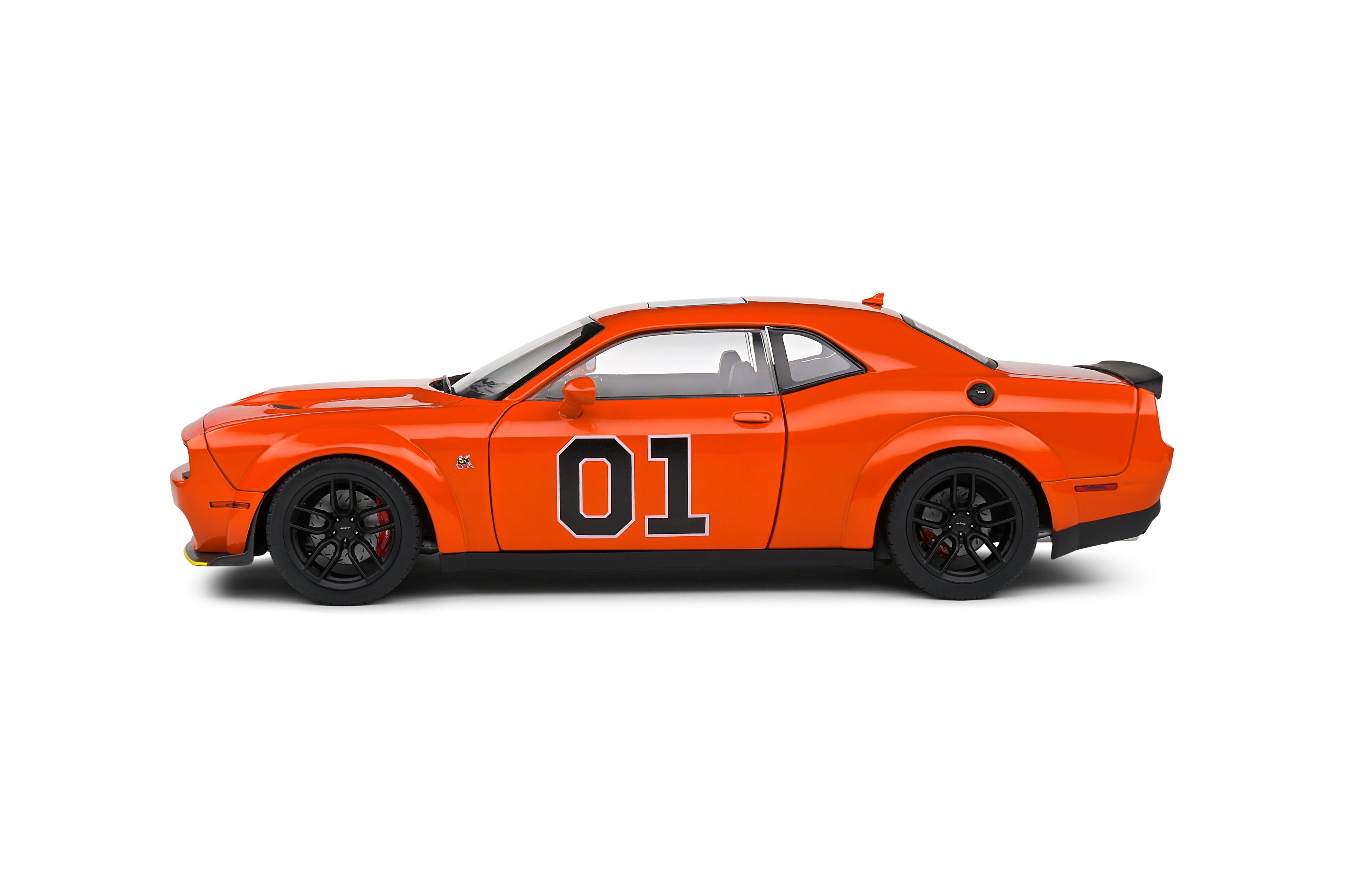 SOLIDO 1805713 MINIATURE DODGE CHALLENGER R/T SCAT PACK WIDEBODY
ORANGE 2023 1/18