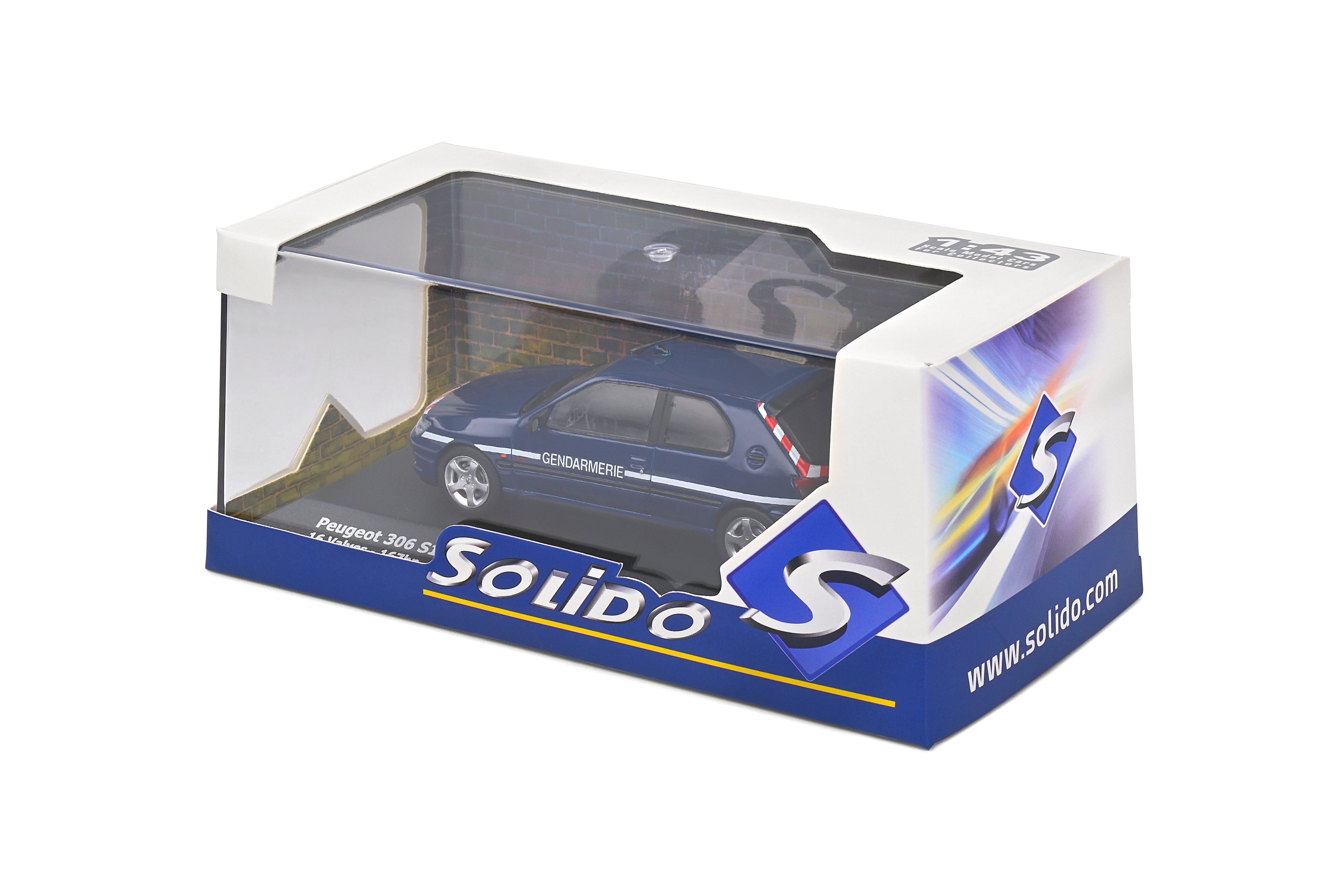 SOLIDO 4311407 MINITATURE PEUGEOT 306 S16 GENDARMERIE BLUE 1998 1/43