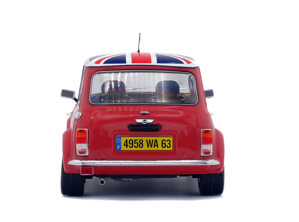 SOLIDO 1800604 MINIATURE MINI COOPER SPORT RED & ENGLISH FLAG 1997 1/18