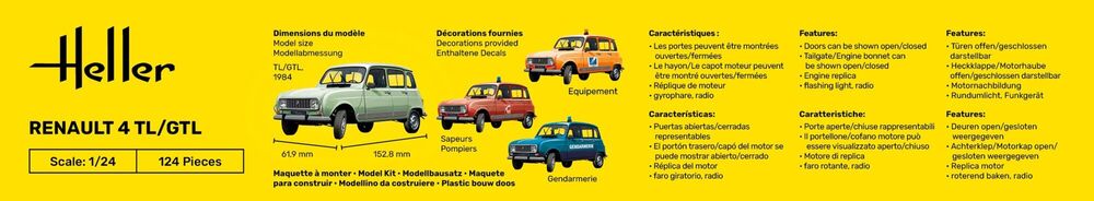 HELLER 56759 MAQUETTE STARTER KIT RENAULT 4TL/GTL 1/24