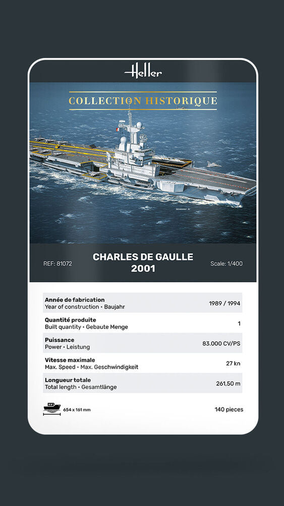 HELLER 81072 MAQUETTE CHARLES DE GAULLE 1/400