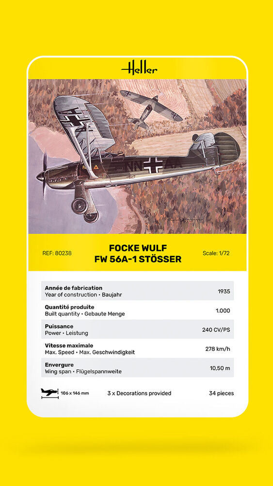HELLER 80238 MAQUETTE FOCKE WULF FW 56A-1 STÖSSER 1/72