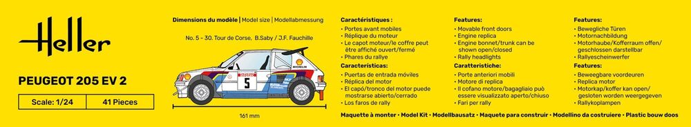 HELLER 80716 MAQUETTE PEUGEOT 205 EV 2 1/24