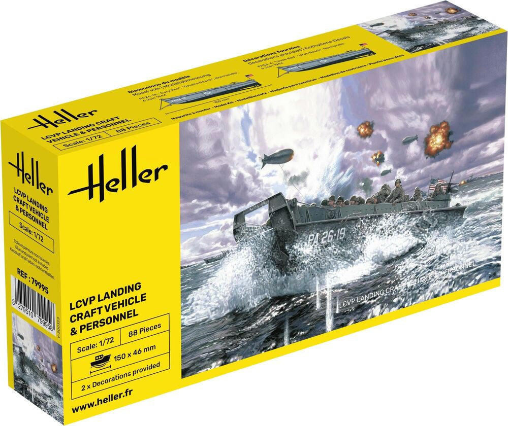 HELLER 79995 MAQUETTE LCVP LANDING CRAFT VEHICLE & PERSONNEL 1/72