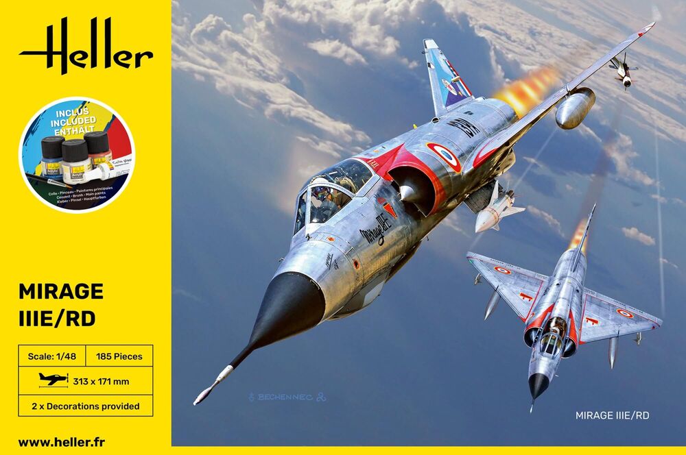 HELLER 35422 MAQUETTE STARTER KIT MIRAGE IIIE/RD 1/48