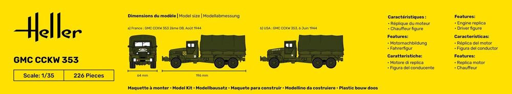 HELLER 81121 MAQUETTE GMC CCKW 353 1/35