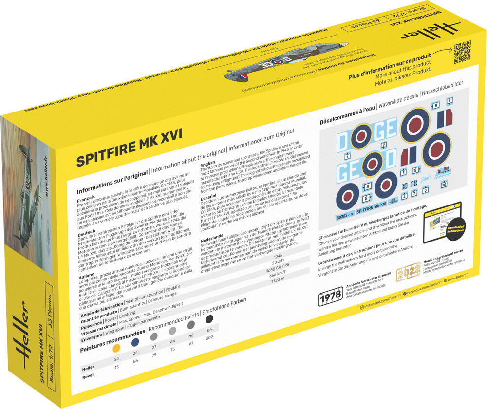 HELLER 80282 MAQUETTE SPITFIRE 1/72