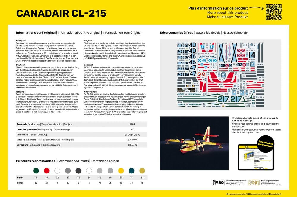 HELLER 80373 MAQUETTE CANADAIR CL-215 1/72