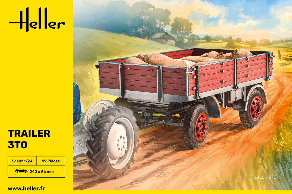 HELLER 81410 MAQUETTE TRAILER 3TO 1/24