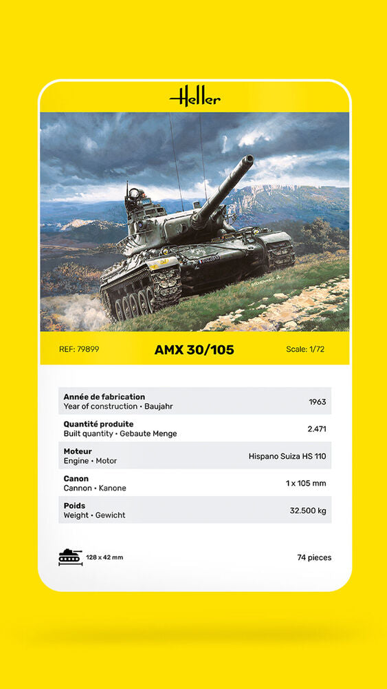 HELLER 79899 MAQUETTE AMX 30/105 1/72