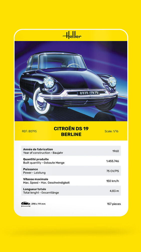 HELLER 80795 MAQUETTE CITROEN DS 19 1/16