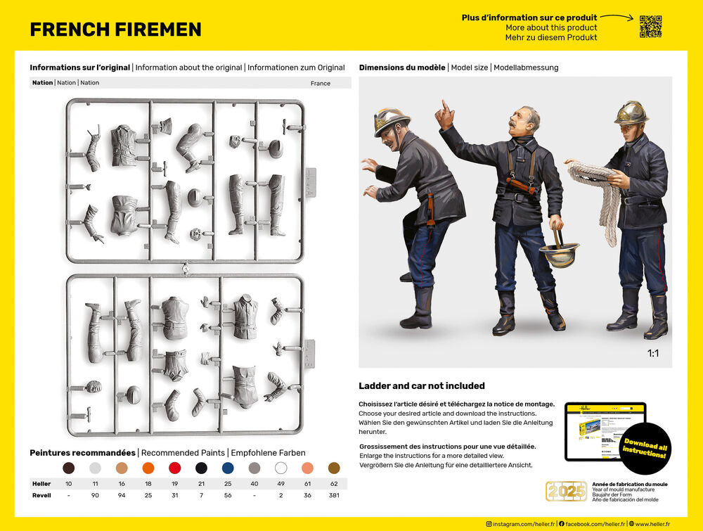 HELLER 82753 MAQUETTE FRENCH FIREMEN 1/24