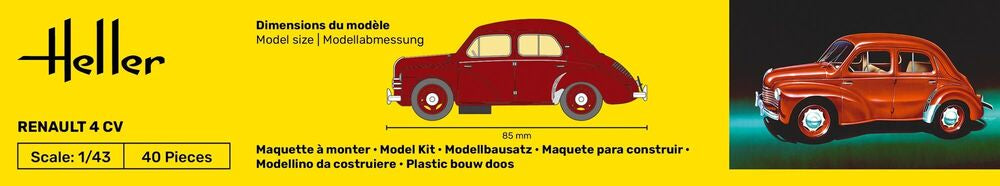 HELLER 80174 MAQUETTE RENAULT 4 CV 1/43