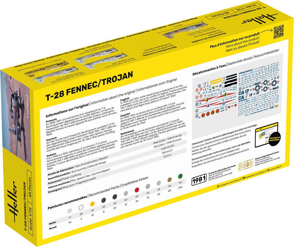 HELLER 80279 MAQUETTE T-28 FENNEC / TROJAN 1/72