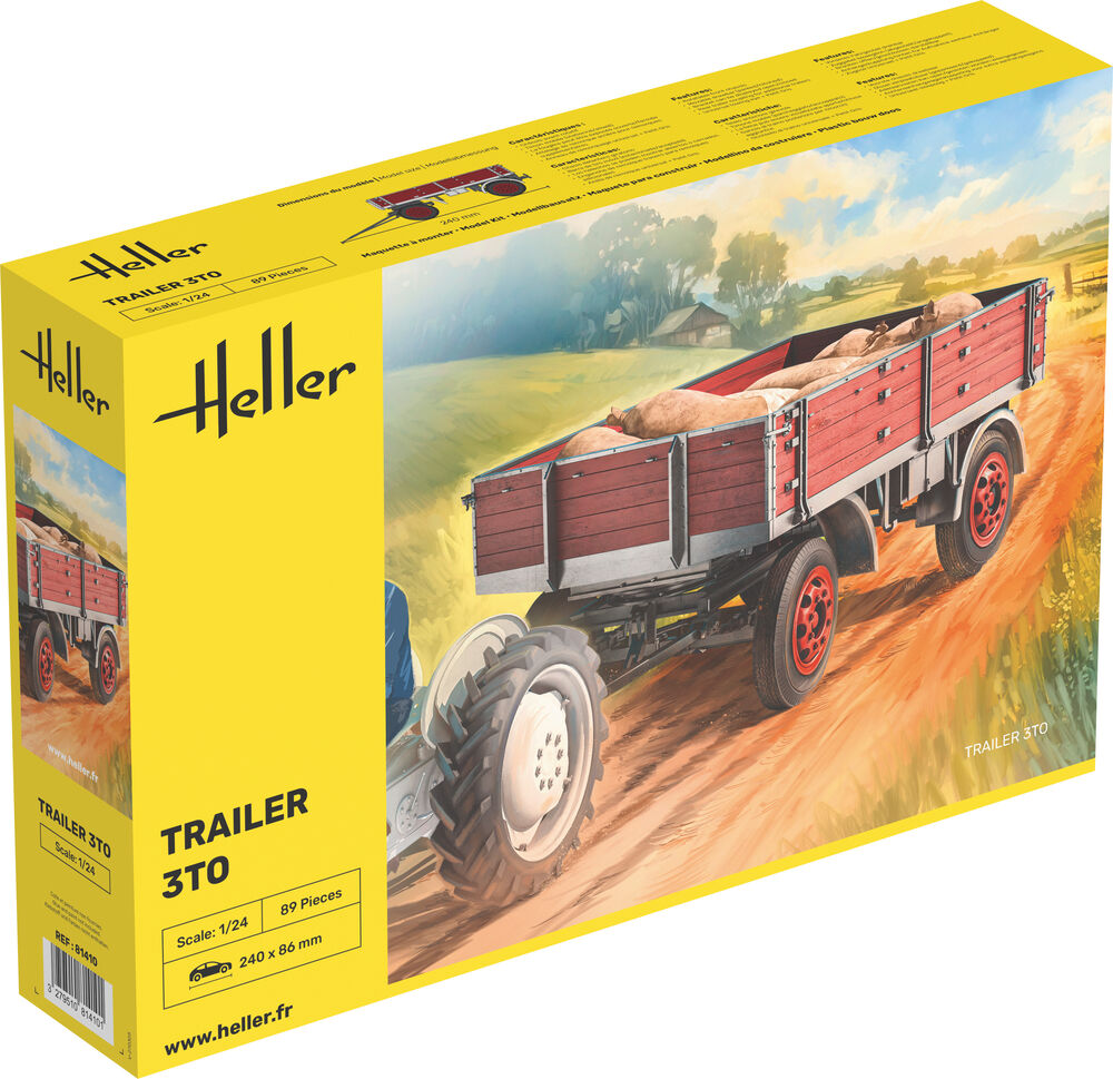 HELLER 81410 MAQUETTE TRAILER 3TO 1/24