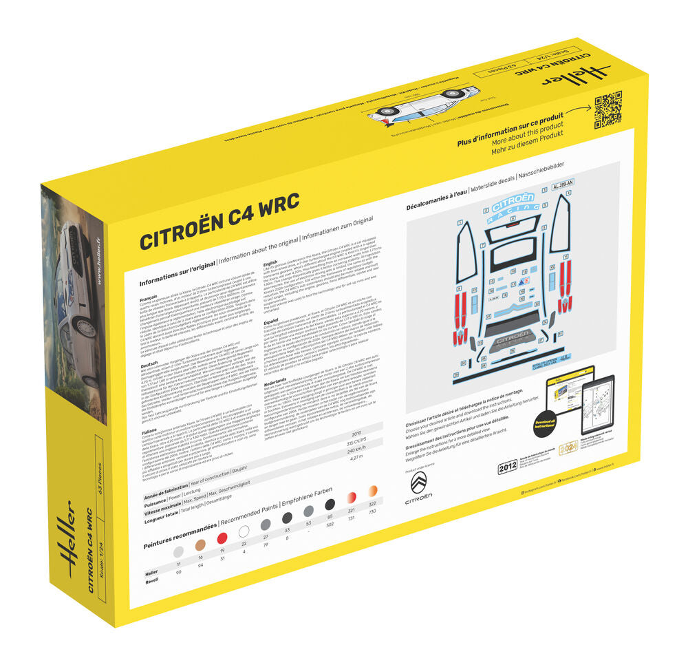 HELLER 80756 MAQUETTE CITROEN C4 WRC 1/24