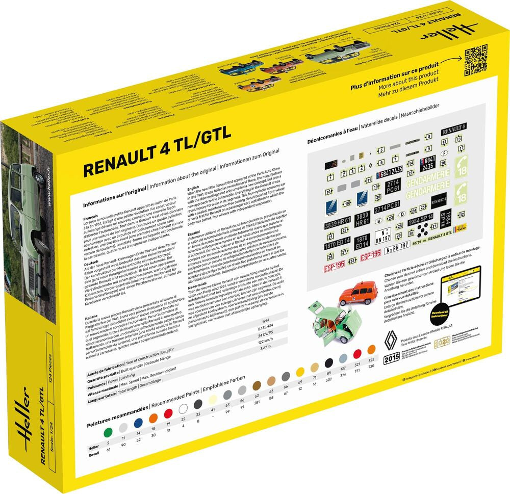 HELLER 56759 MAQUETTE STARTER KIT RENAULT 4TL/GTL 1/24