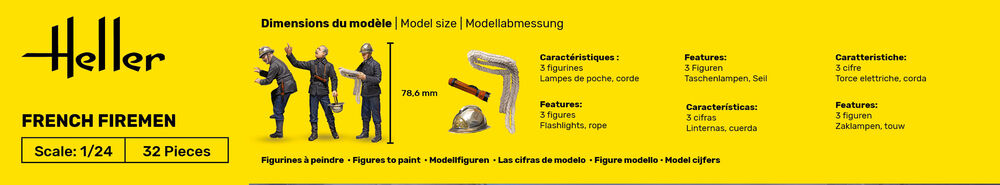 HELLER 82753 MAQUETTE FRENCH FIREMEN 1/24