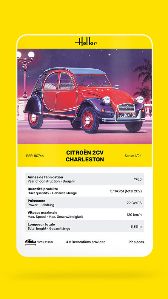 HELLER 80766 MAQUETTE CITROEN 2CV CHARLESTON 1/24