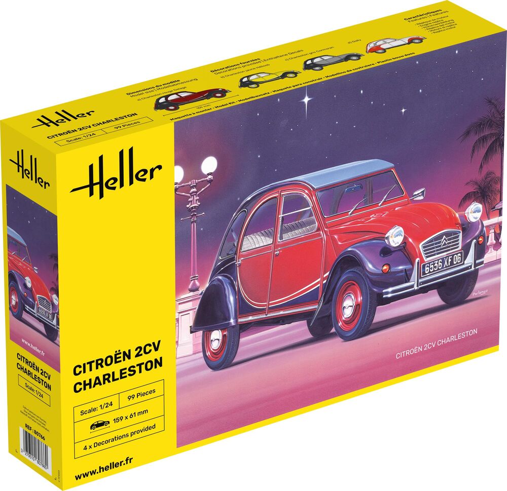 HELLER 80766 MAQUETTE CITROEN 2CV CHARLESTON 1/24