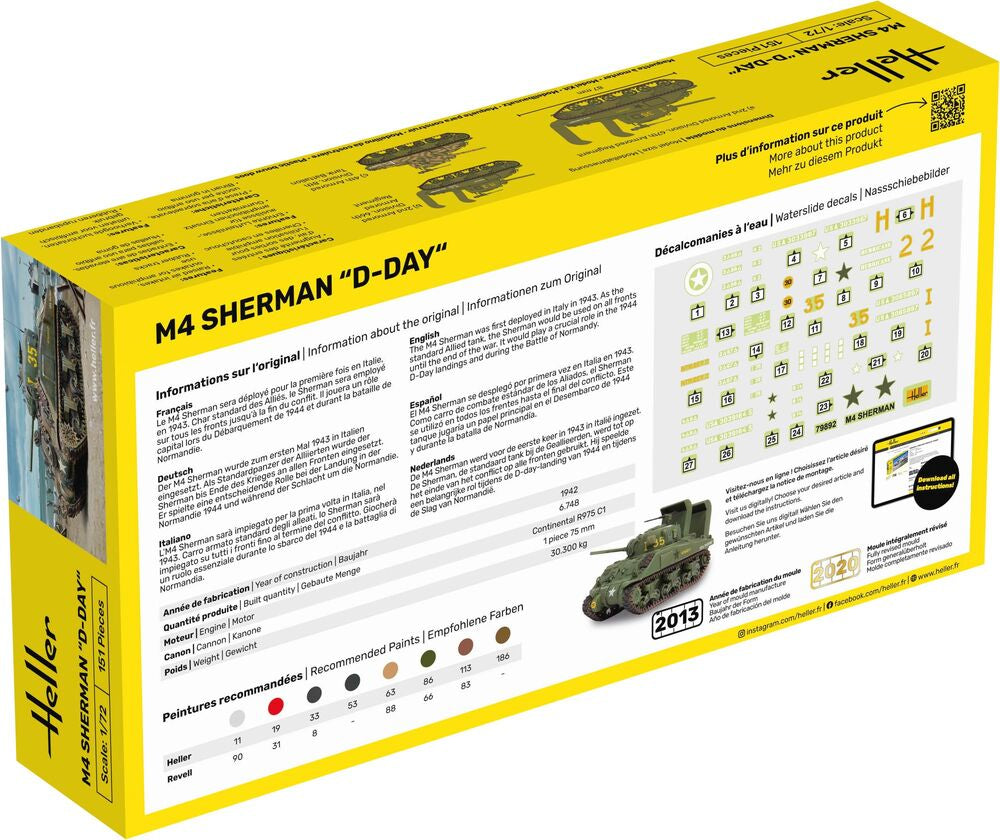 HELLER 79892 MAQUETTE M4 SHERMAN D-DAY 1/72