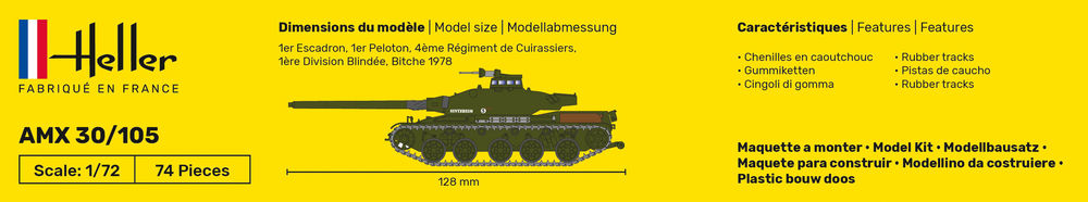 HELLER 79899 MAQUETTE AMX 30/105 1/72