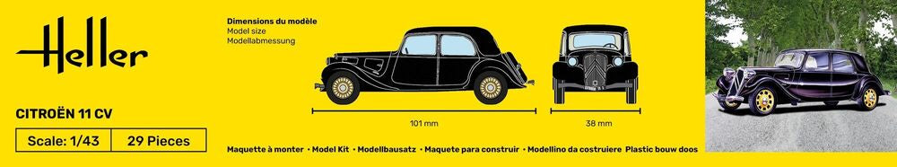 HELLER 80159 MAQUETTE CITROEN 11 CV 1/43