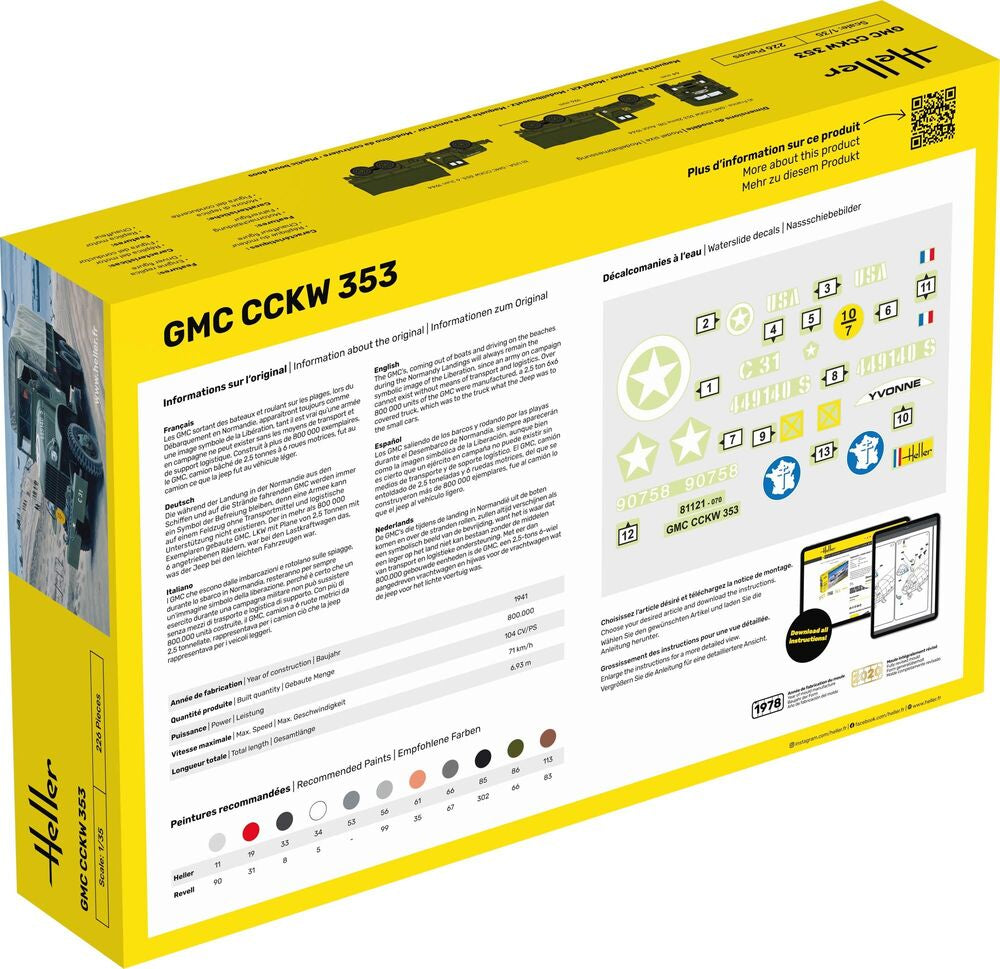 HELLER 81121 MAQUETTE GMC CCKW 353 1/35