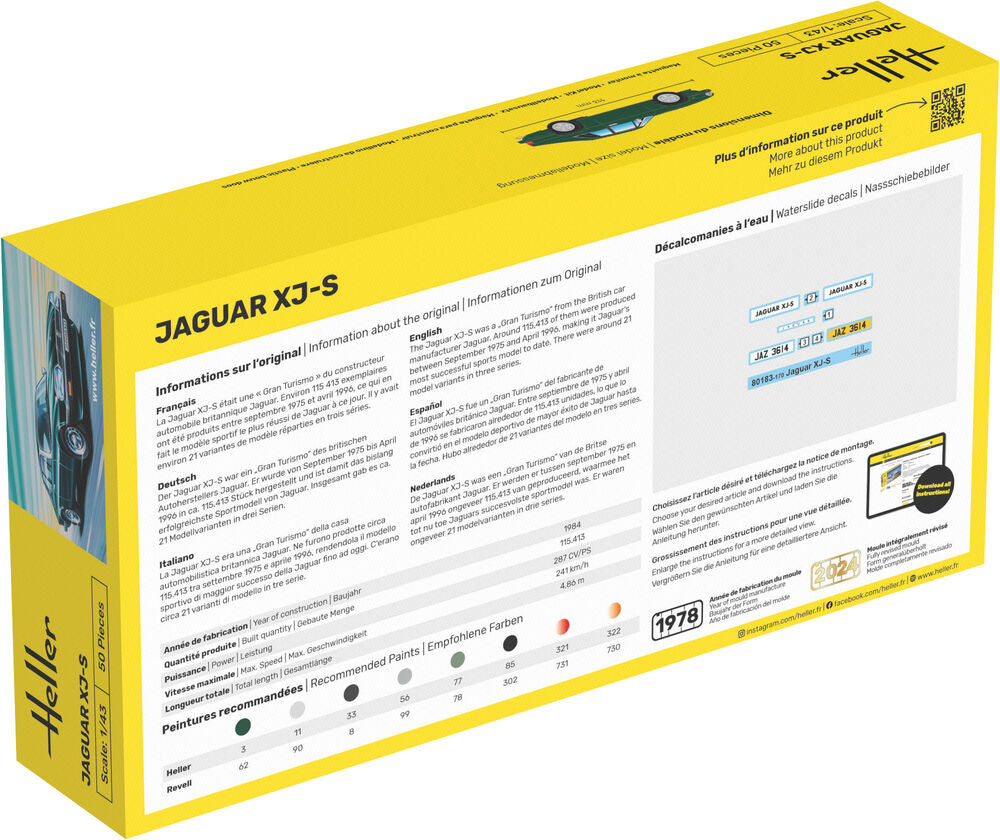 HELLER 56183 MAQUETTE STARTER KIT JAGUAR XJ-S 1/43
