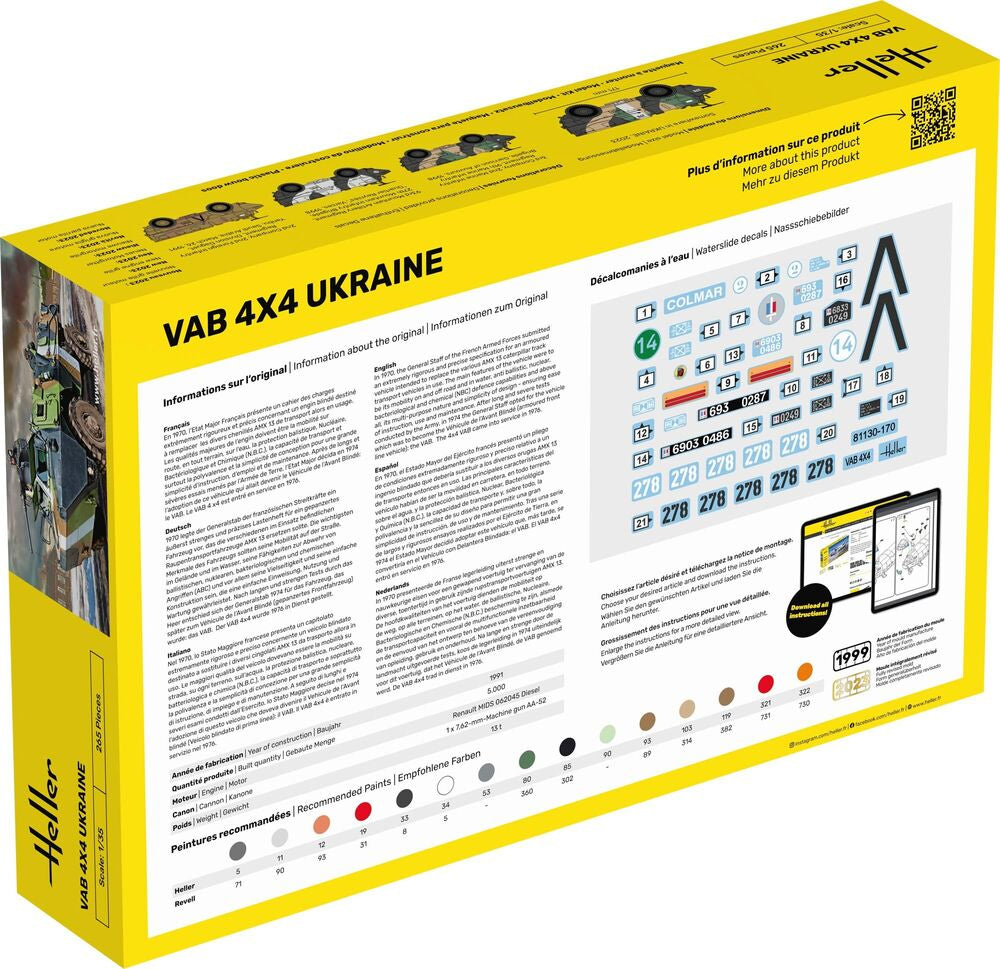 HELLER 81130 MAQUETTE VAB 4X4 UKRAINE 1/35