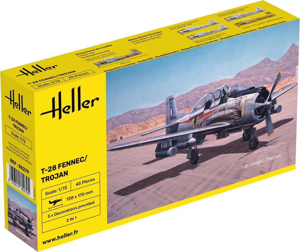 HELLER 80279 MAQUETTE T-28 FENNEC / TROJAN 1/72