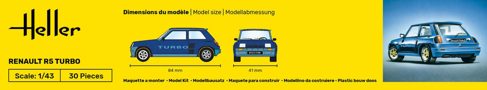 HELLER 80150 MAQUETTE RENAULT R5 TURBO 1/43