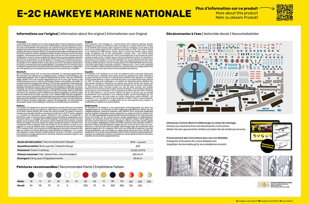 HELLER 82302 MAQUETTE E-2C HAWKEYE MARINE NATIONALE 1/72
