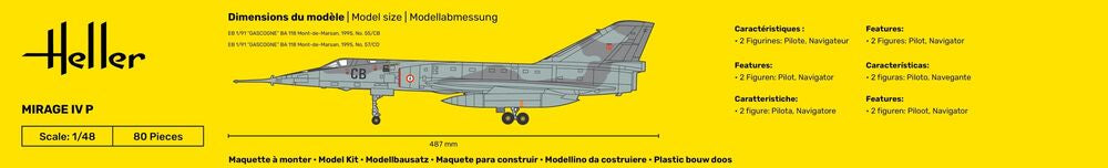 HELLER 80493 MAQUETTE MIRAGE IV P 1/48