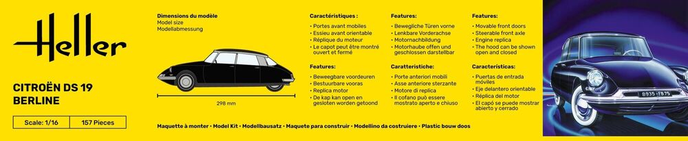 HELLER 80795 MAQUETTE CITROEN DS 19 1/16